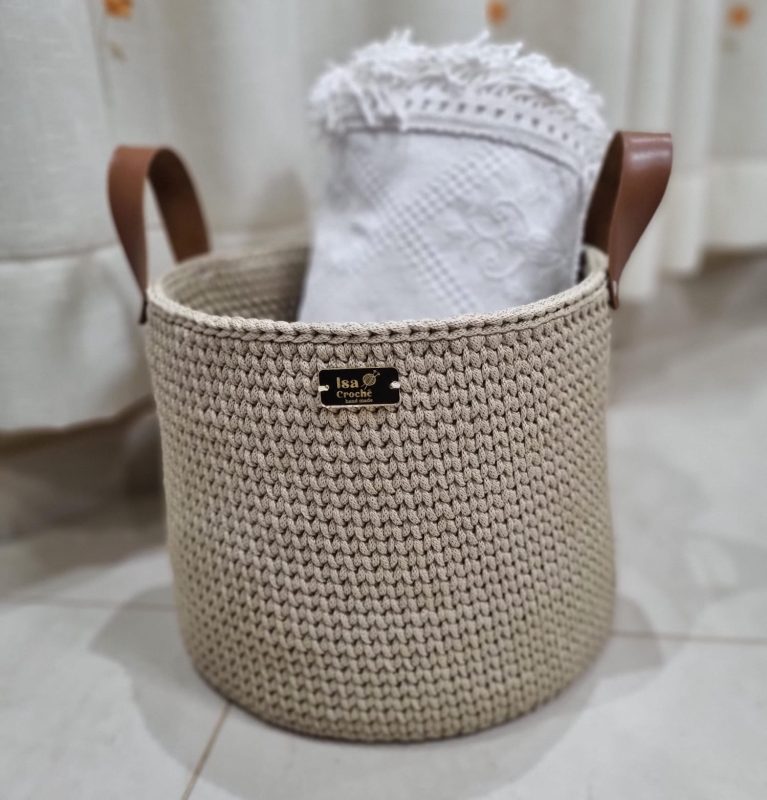 ISA CROCHÊ|Cesto organizador decorativo