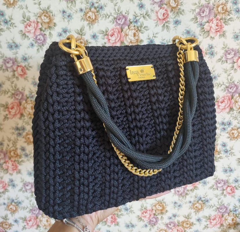 ISA CROCHÊ|Bolsa Pantera – alça náutica